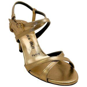 Barbara Bui Gold Strappy Criss Cross Sandals